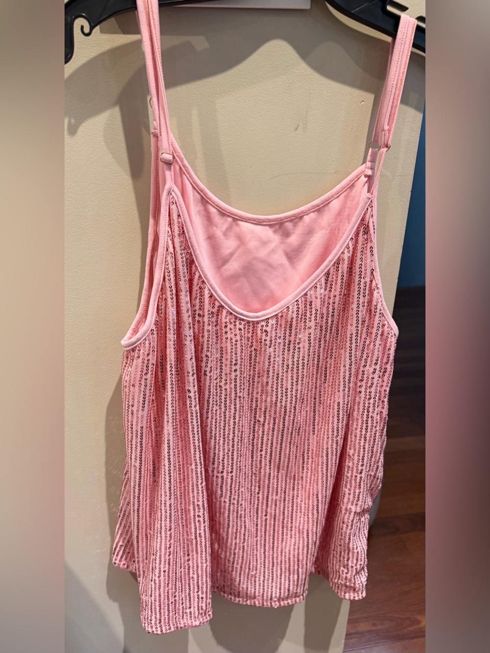 SHEIN Pink Sequin Strappy Camisole